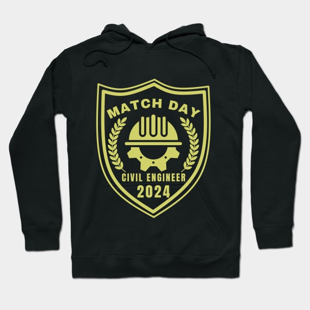 Match Day Civil Engineer 2024 Hoodie by chems eddine